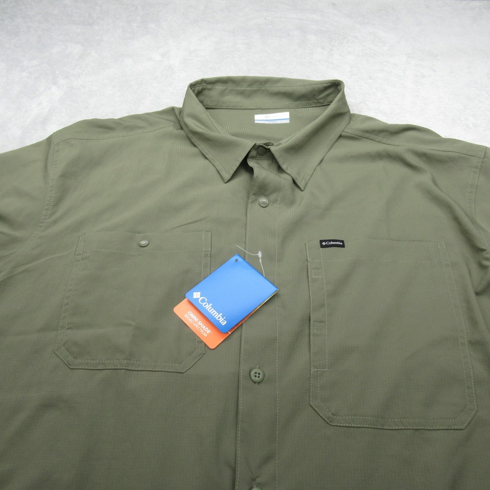 Columbia Shirt Mens 2XT Green Silver Ridge Utility Lite Short Sleeve Ripstop NEW - Picture 3 of 14